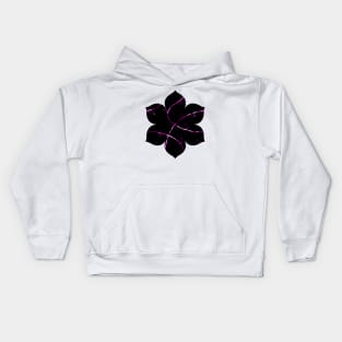 Jagged Leaves, Purple Kids Hoodie